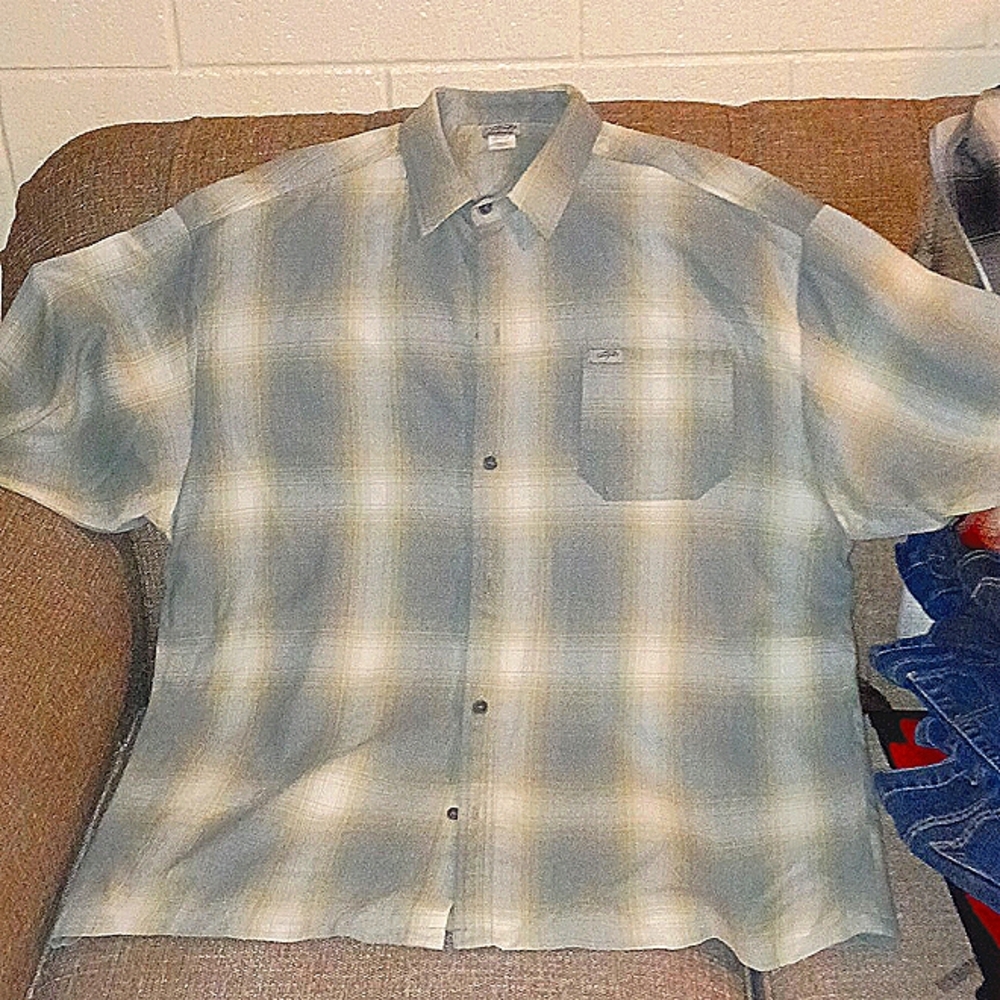 Calpak Gray and White Casual Button Down Shirt